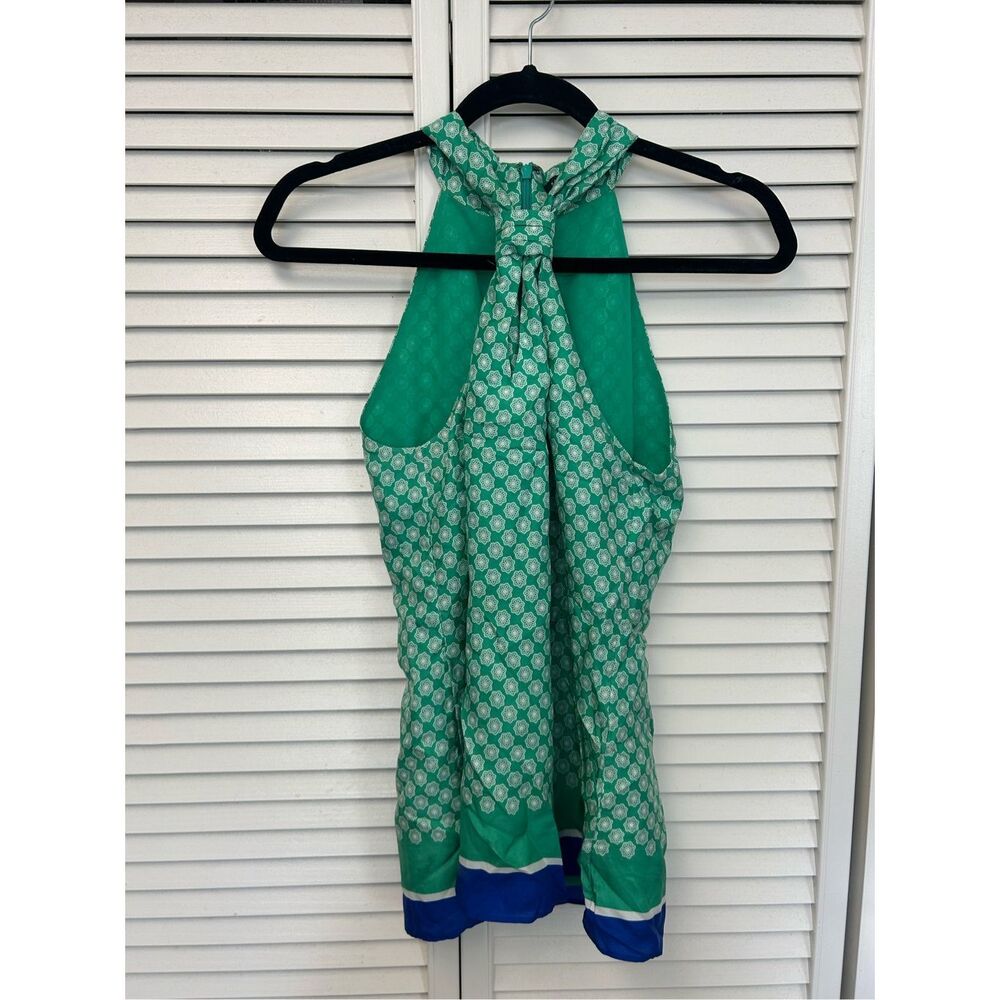 Banana Republic Halter Neck Top Silk Blouse Green, Sz 4